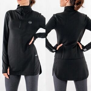 Veil Spark Tunic Half Zip Athletic Top XXL Black Long Sleeve Performance